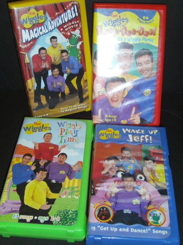 Lot of 4 Wiggle VHS Videos Wake Up, Hoop Dee Doo, Time on PopScreen