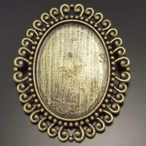   Bronze Tone Oval Cameo Setting 40*30mm Pin Brooch Jewelry Finding 4PCS