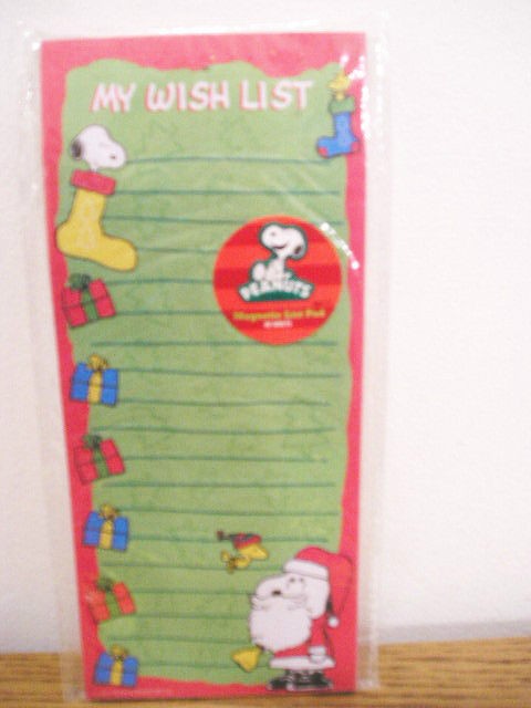 Peanuts Snoopy Woodstock My Wish List magnetic list pad 60 sheets 