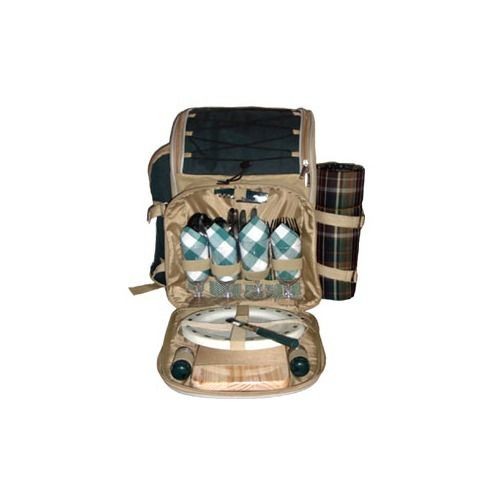 Sutherland Baskets Aztec Picnic Backpack in Green SPB3305B1R