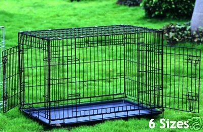 Small 24 Dog Crate Cat Cage Kennel Two Door w/Divider