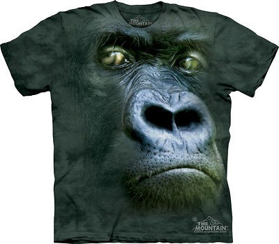 THE MOUNTAIN GORILLA SILVERBACK PORTRAIT SIZE LARGE JUNGLE APE T SHIRT