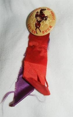 VINTAGE SOUVENIR OF RODEO LET ER BUCK PIN