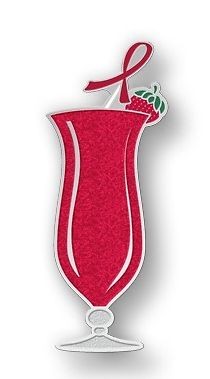   Awareness Ribbon Hurricane Glass Red Pina Colada Pin Exclusive New