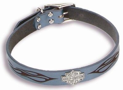 Harley Davidson Engraved Leather Dog Collar 1x20 GRY