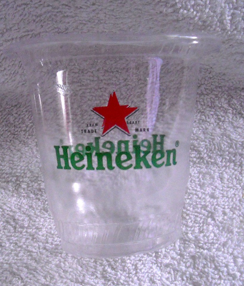 Lot of 50 New HEINEKEN Beer 12oz Plastic Party Cups Green Compostable
