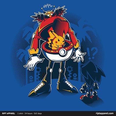   HEDGEHOG+POKEMON Rare RIPT T Shirt Crossover Sega Video Game Cards Tee