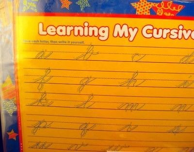 CURSIVE ALPHABET Placemat WRITING ElementaryPlace Mat & Dry Erase Pen 