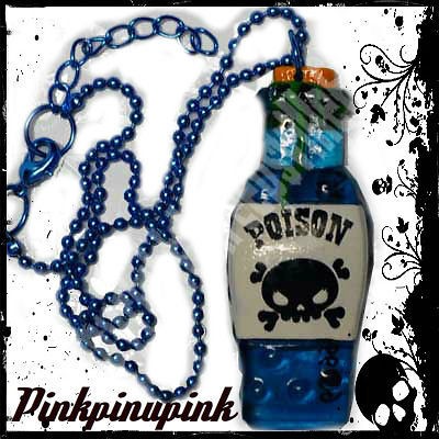 Kreepsville 666 Poison Bottle Skull Necklace Tattoo Pinup Punk Goth 