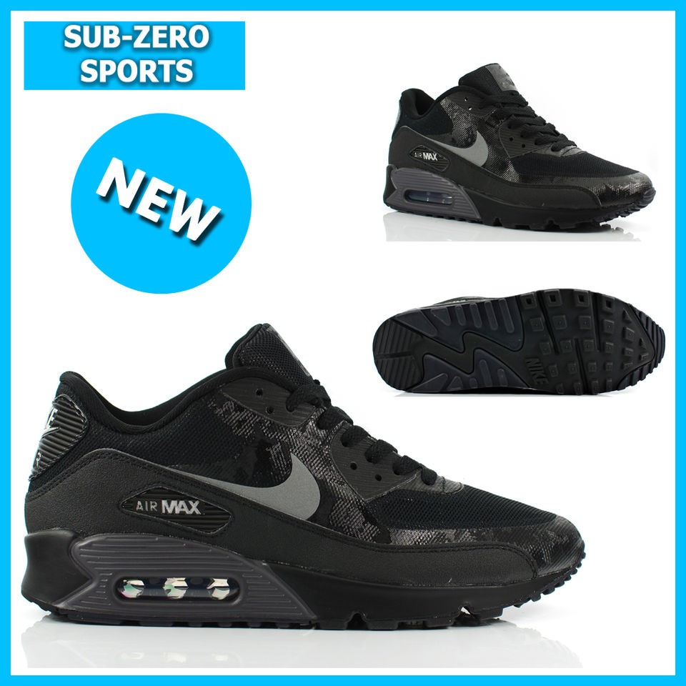 Nike Air Max 90 Hyperfuse Premium Black/Silver Trainers Sizes 6 12