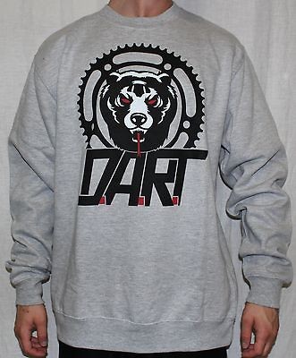 NEW MENS LARGE MISHKA D.A.R.T PREMIUM GREY CREW NECK SWEATSHIRT