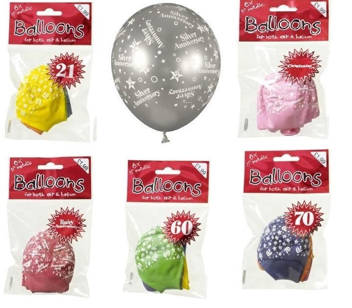   QUALITY 11 METALLIC XPRESSIONS BIRTHDAY LATEX BALLOONS HELIUM AND AIR