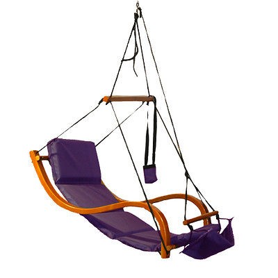   Air Swing Hammock Chair Wooden Deluxe Outdoor Hanging Patio NEW