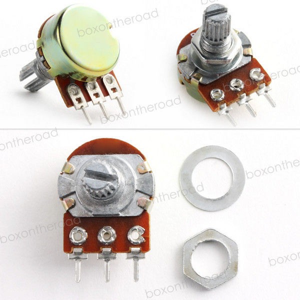 10 Pcs 100K Ohm Linear Taper Rotary Potentiometer Panel B100K Pot