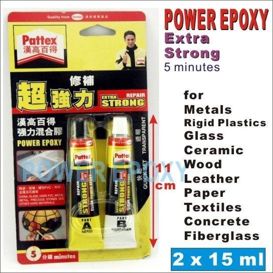   Epoxy Repair China Glass Hard PVC Wood Metal Precious Stone 2x15ml