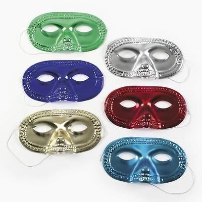 LOT OF 24 METALLIC MASQUERADE BALL HALF MASKS~NEW YEARS EVE COSTUME 