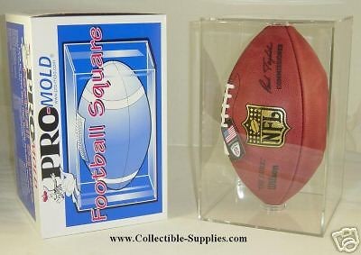 PRO MOLD FULL SIZE FOOTBALL DISPLAY CASE CUBE HOLDER