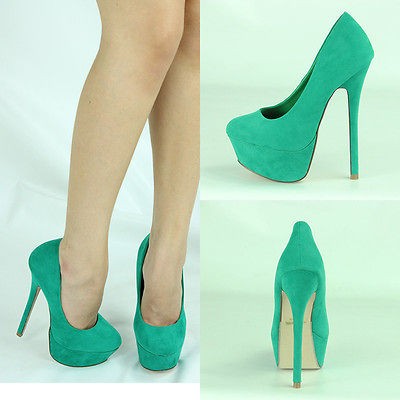 green pumps in Heels