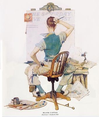 Norman Rockwell Artist Print BLANK CANVAS