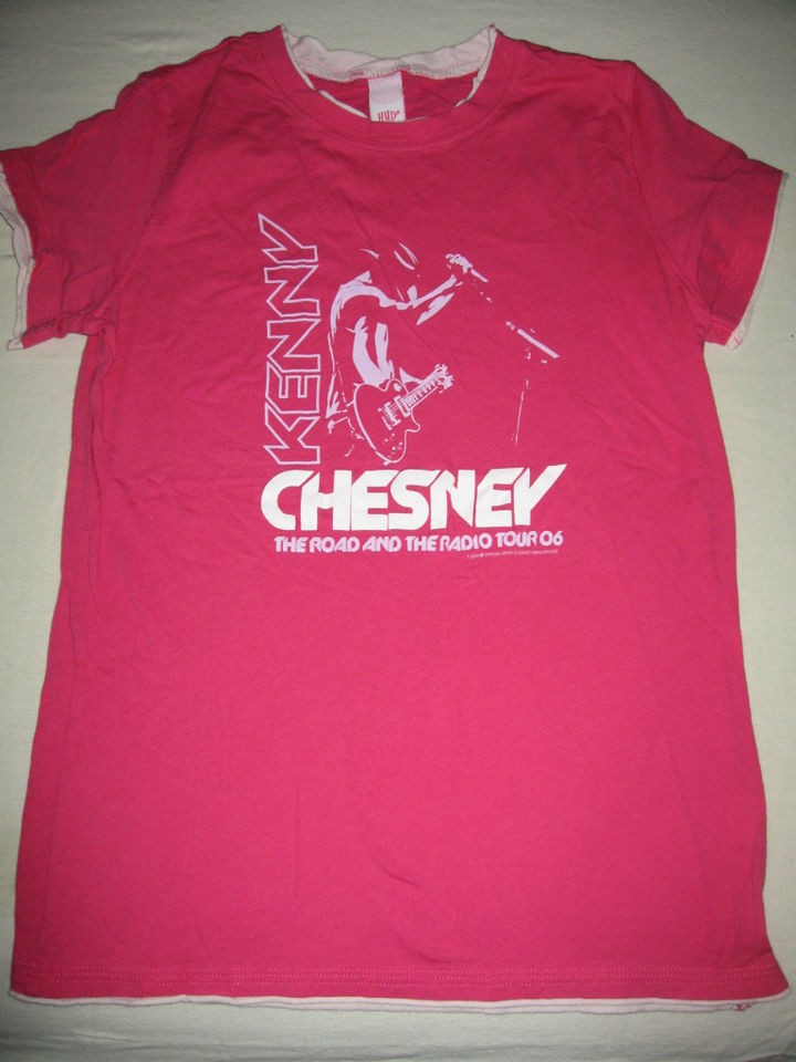 KENNY CHESNEY Road and the Radio Tour 06 pink T shirt womens juniors 