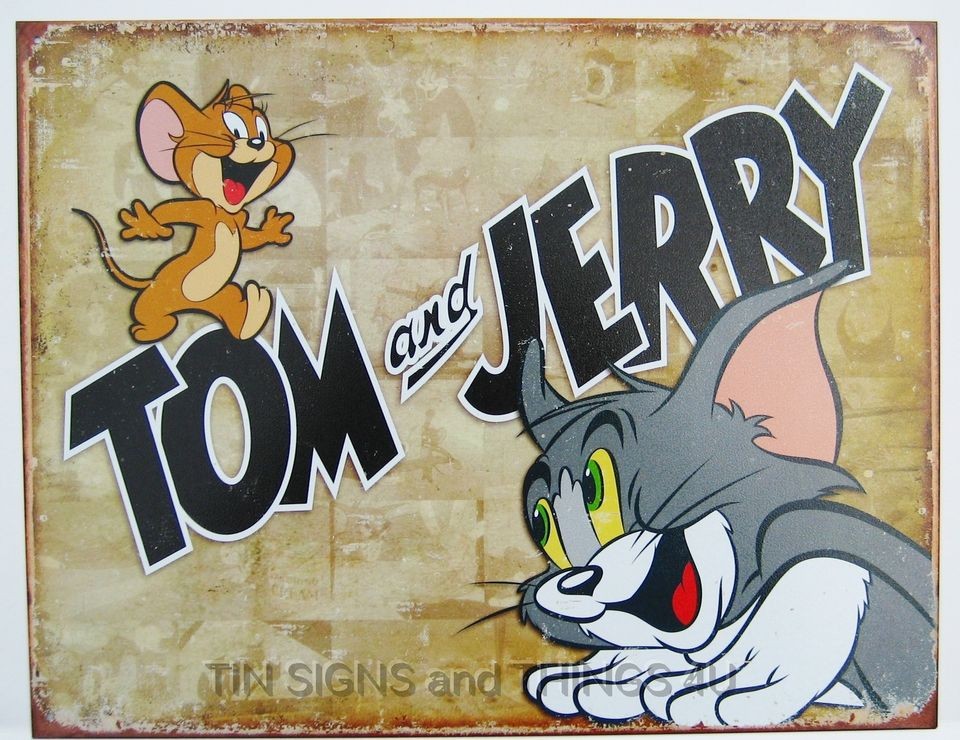   Jerry TIN SIGN retro vtg cartoon metal poster children wall decor 1855