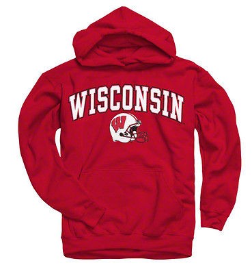 Wisconsin Badgers Youth Red Football Helmet Hooded Sweatshirt