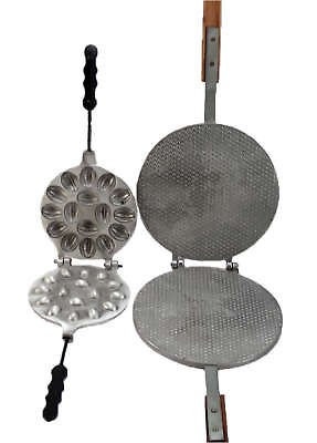 TWO Metal Mold 16 Russian Oreshki + Waffle + RECIPE