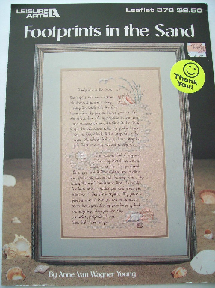   In The Sand Cross Stitch Pattern Leaflet Book God Religious Lord