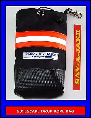   TOOLS 50 ESCAPE DROP ROPE BAG SAV A JAKE BLACK/3M ORANGE REFLECTIVE