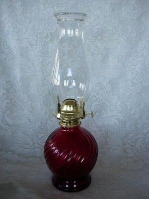 Vintage KAADAN LTD. Tall Ruby Red Oil Lamp / Lantern