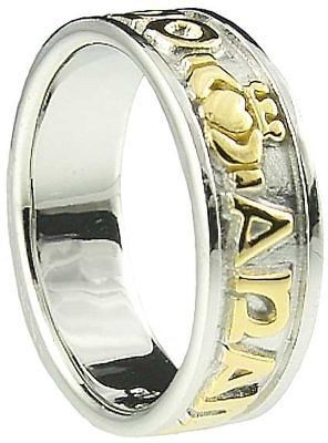   White Gold Silver Mo Anam Cara Claddagh Wedding Ring sz 7 6 8 5 9 r