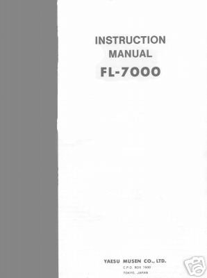 YAESU FL 7000 INSTRUCTION MANUAL