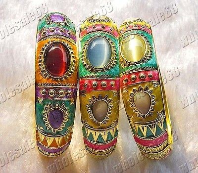 wholesale 3pcs bulk cloisonne rhinestone boho vintage bracelets bangle 