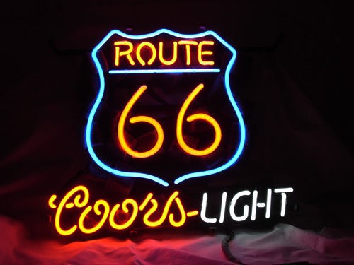 ROUTE 66 COORS LIGHT BEER BAR PUB NEON LIGHT SIGN me173