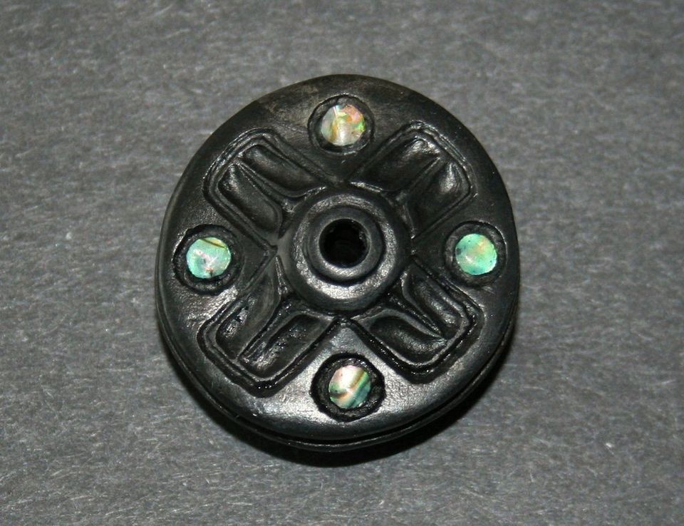 Argillite Bead.Abalone. Northwest Coast.