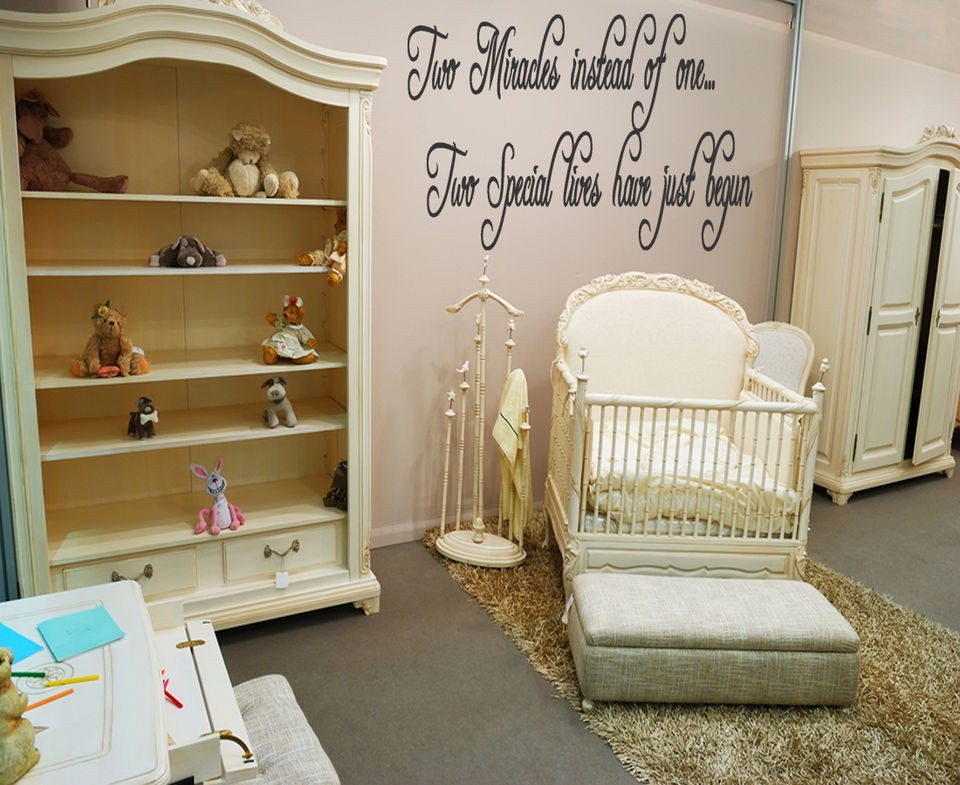 Twins Baby Room Wall Quote Decal Nursery Decor Kids Home Decor 