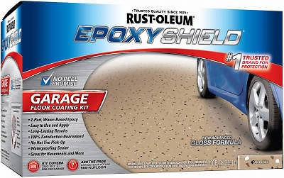 Rust Oleum Tan Epoxy Resin Garage Floor Finish Kit