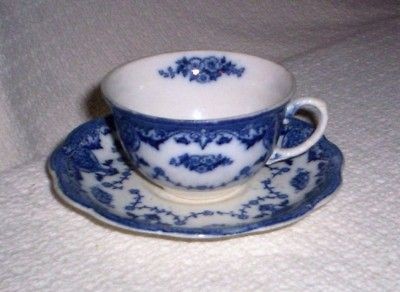 Vint Petrus Regout SUPERIOR Blue/White Cup & Saucer