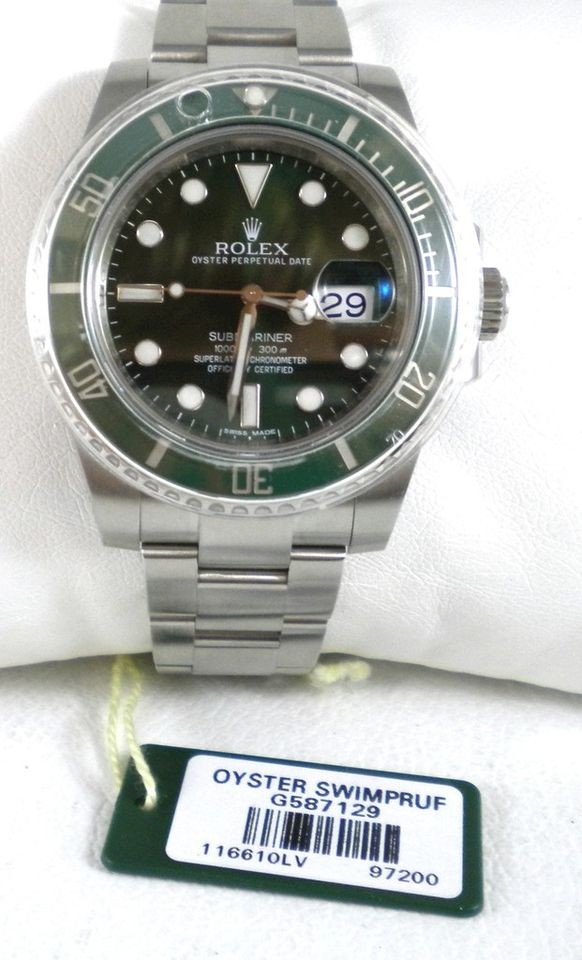 Rolex Submariner Green Dial Green Ceramic Bezel Stainless Steel in Box