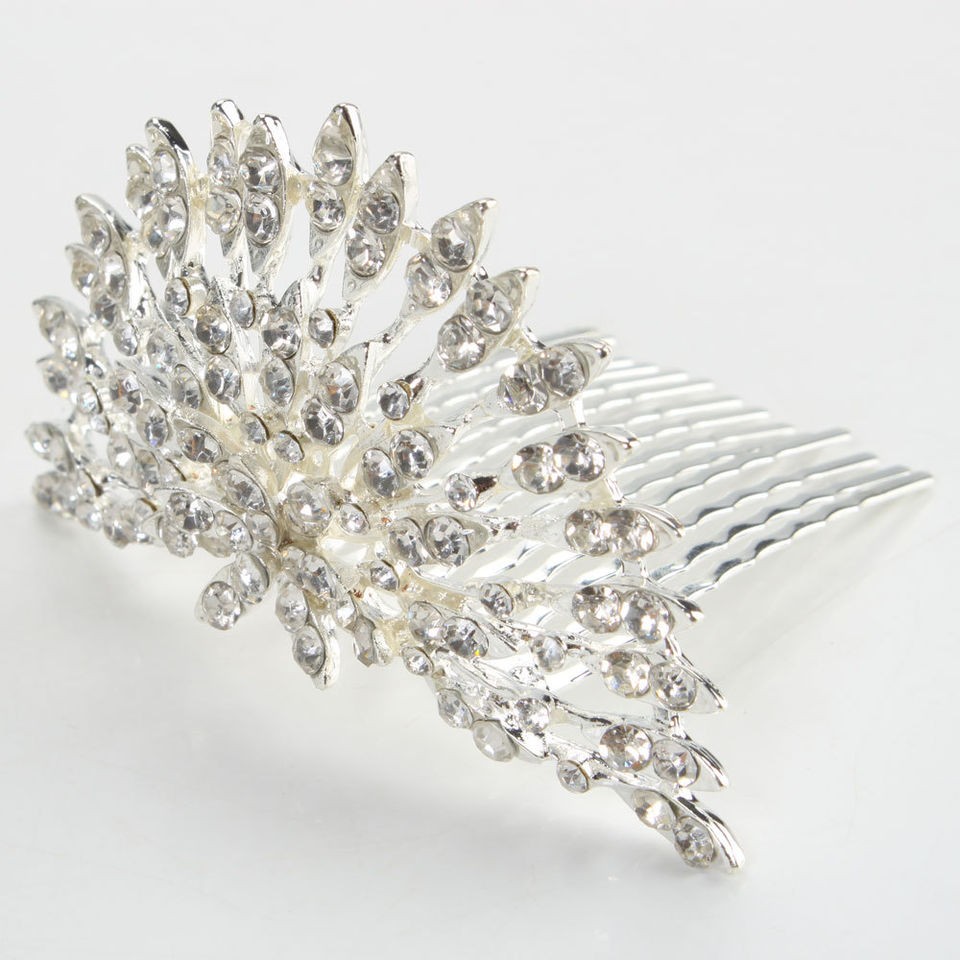   Fashion Rhinestone Crown Headband Hair Comb Pin Tiara Wedding Bridal
