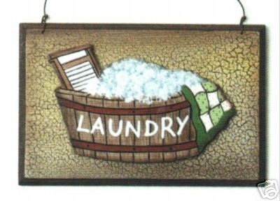 Wood LAUNDRY ROOM Sign Retro Vintage Rustic Primitive 3d Crackle Wall 