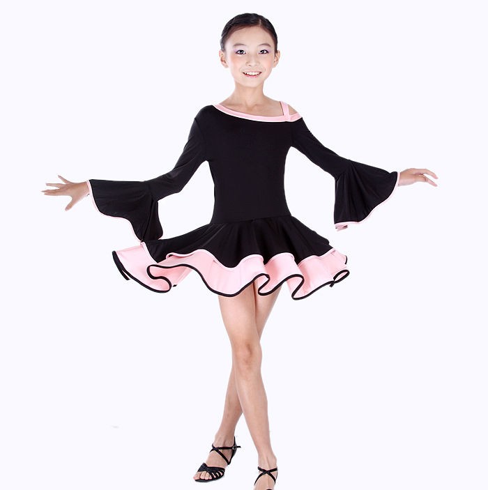 Childrens Latin Salsa Ballroom Dance Dress Girls Dancewear costumes # 