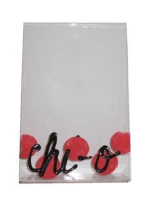   ΧΩ 4x6 Clear Plastic Picture Frame NEW Chi O Sorority polka dot