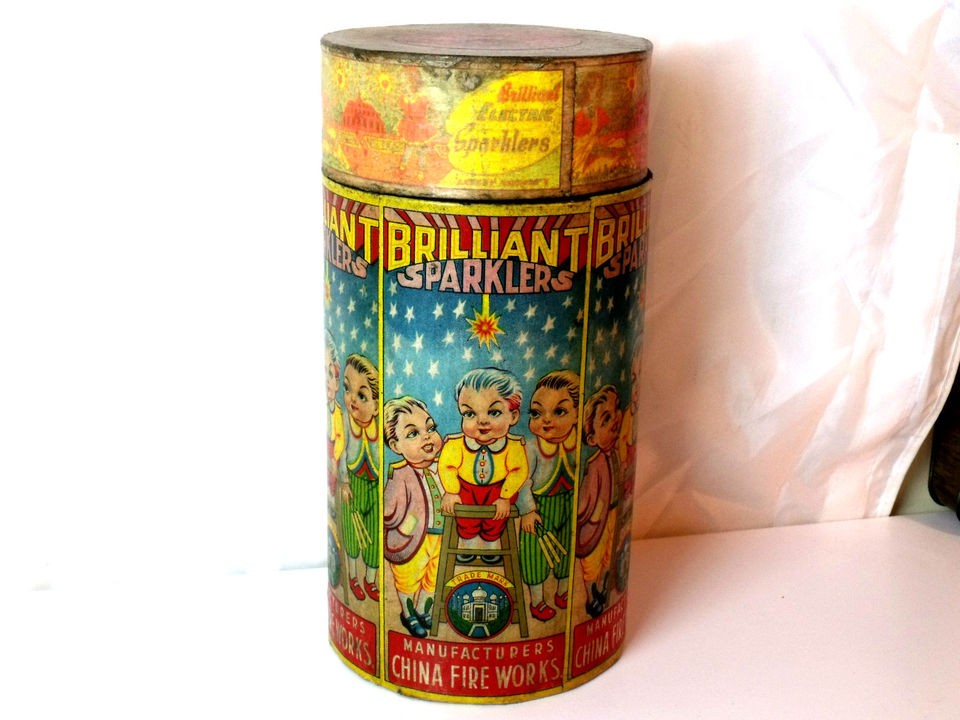 Old China Fireworks   Brilliant Sparklers Cylinder