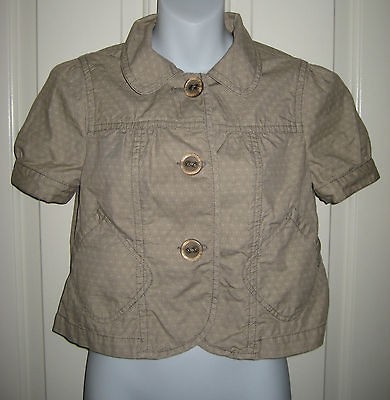 60 S/P AEROPOSTALE Short Sleeve Cropped Blazer Jacket 100% Cotton EUC 