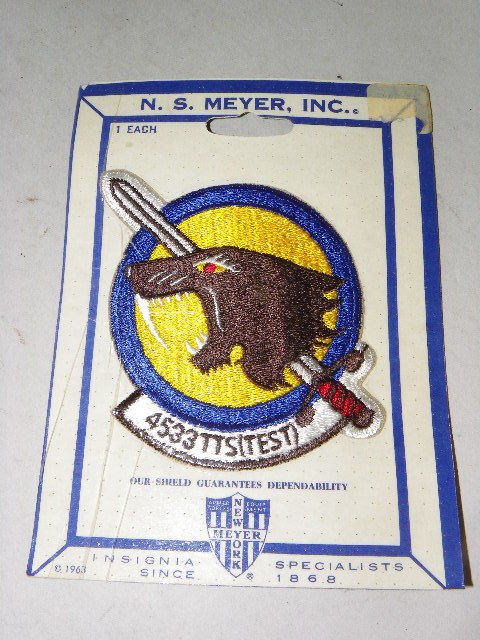   1963 USAF U.S.Air Force 4533TTS (TEST) Squadron Patch UNUSED on CARD