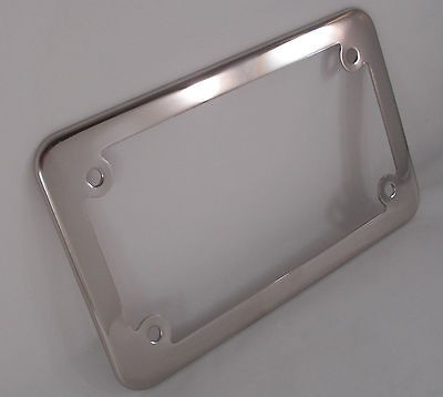    Chrome Motorcycle License Plate Frame   Lic Fastener Chopper Sport 