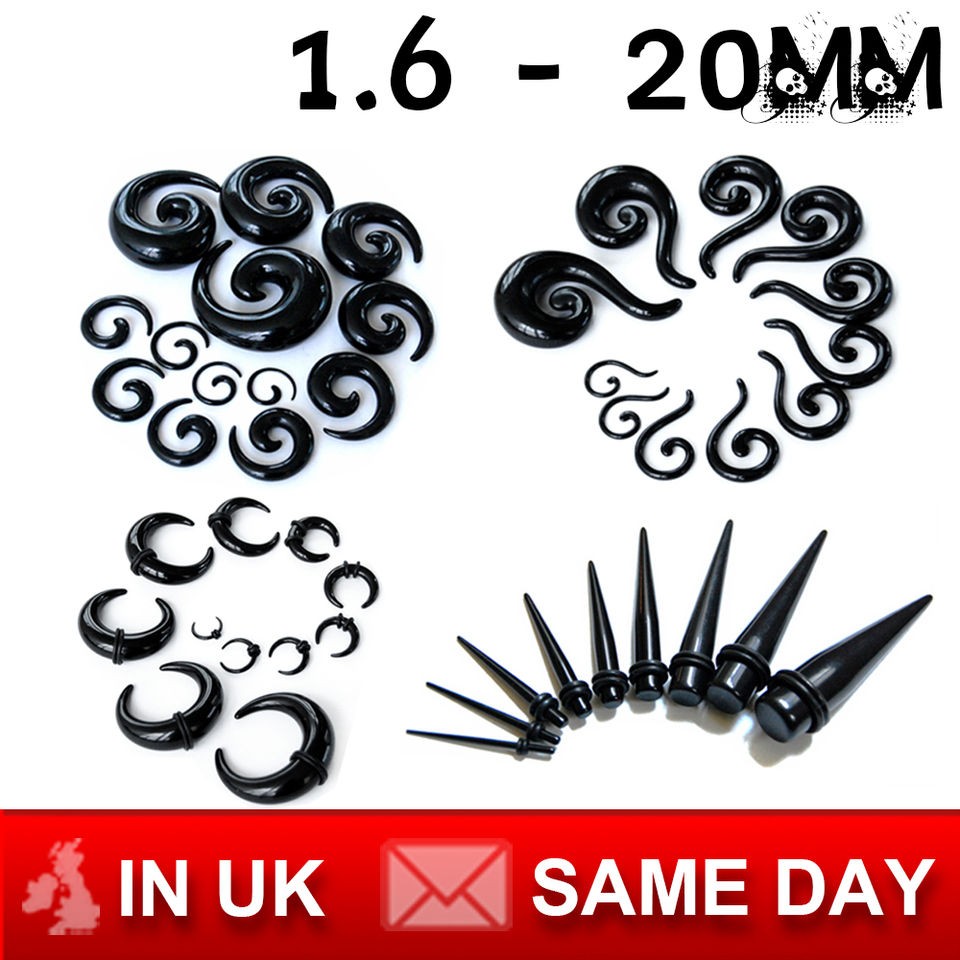 Acrylic Spiral Taper Flesh Tunnel Ear Stretcher Expander Buffalo Snail 