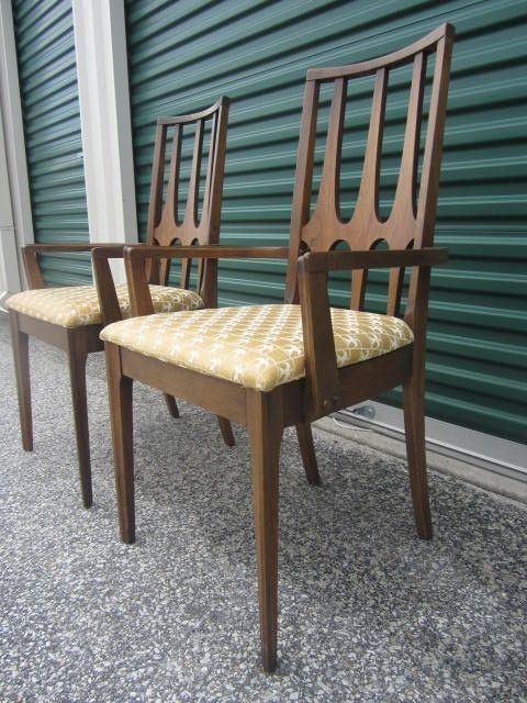   PAIR OF BROYHILL BRASILIA ARM CHAIRS MID CENTURY DANISH 60S 70S