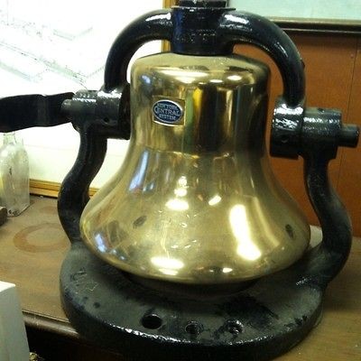   Central Brass Bell w Cradle Train Locomotive Railroad 12 Steam Engine